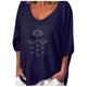 thumbnail image 1 of ICHUANYI Clearance Women's Plus Size Long Short V-Neck Printed Casual Tops Blouse T-shirt ICHUANYI "ICHUANYI", 1 of 4