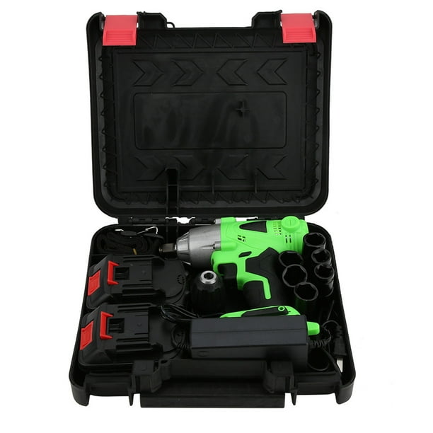 Electric Wrench Rechargeable Wrench Impact Wrench 128vf Electric Wrench 128Vf Electric Wrench Rechargeable Li Battery Hand Drill Wrench Power Tool US Plug 80-240V ANGGREK 128Vf Electric Wrench