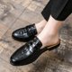 thumbnail image 2 of Zapatos de hombre de media caña, zapatillas de cuero negras, zapatos de hombre tipo mula, zapatos de piel de cocodrilo sin cordones, zapatos tipo mula masculino para hombre (26,5 cm), 2 of 4