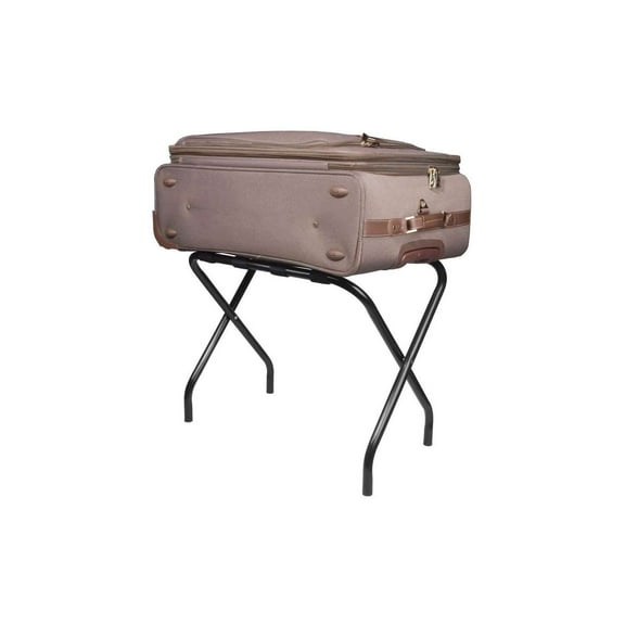 K and B Furniture Co Inc Black Finish Nylon and Steel Luggage Rack