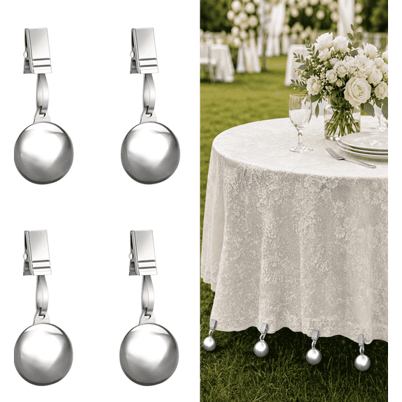 Plumilo Tablecloth Clips 4 Pack carbon steel Tablecloth Outdoor Picnic Table Clamps for Garden Party Camping
