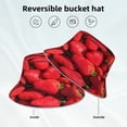 thumbnail image 4 of Kdxio Reflective Bucket Hat - Strawberry Red Print Bucket Hat for Men,Women, 4 of 9