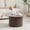 Drum-Walnut, variant on YOCWO Lift Top Coffee Table with Sliding Door and Round Leg, Fluted Round Coffee Table with Hidden Compartments Storage for Living Room, Walnut