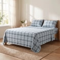 thumbnail image 6 of Regency Heights Twin Size Cotton Flannel Sheet Set, 3-Piece Flannel Bed Sheets Twin, 100% Cotton Bed Sheets Set with Deep Pocket, Christmas Plaid Blue, 6 of 10