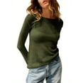 thumbnail image 2 of Long Sleeve Women's Casual Tulle Top Blouse Lightweight Knit Pullover Sweater, 2 of 6