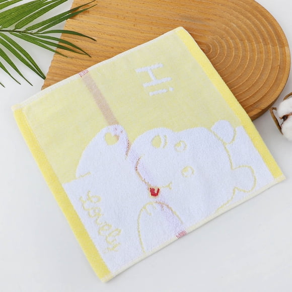 Toalla de bebé de algodón con estampado de oso glotón | Toallita suave y absorbente para niños y guarderías | 4 colores para niños y niñas | Suave con la piel delicada