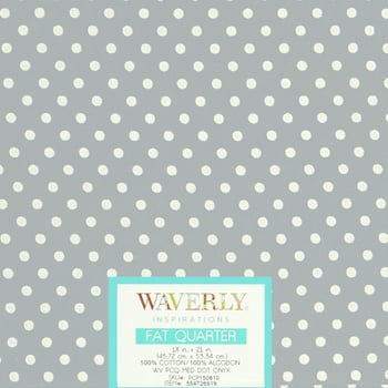 Waverly Inspirations Cotton 18" x 21"  Quarter Medium Dot Steel Print Fabric, 1 Each