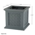 thumbnail image 4 of Pure Garden Outdoor Rattan Style Planter Box - 14.65-Inch Plant Pot, Gray, 4 of 7