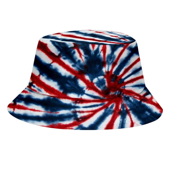 XIAOCHA Mens Tie‑Dye‑Print Bucket Hat Assortment Sun Hat Beach Party Hat,K