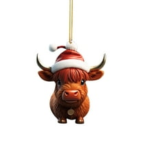 EWASWON Acrylic Dog Ornament - Flat Hanging Christmas Tree Decor, 3.35" Charm for Home & Car Holiday Decoration