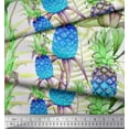 thumbnail image 3 of Soimoi Viscose Chiffon Fabric Leaves & Pine Fruits Printed Fabric 1 Yard 42 Inch Wide, 3 of 3