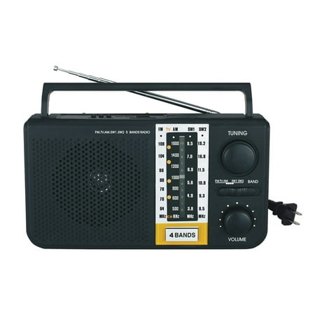 Mini Portable AM/FM/SW1/SW2/TV 5 Bands Radio with Built-In SD & USB Inputs New