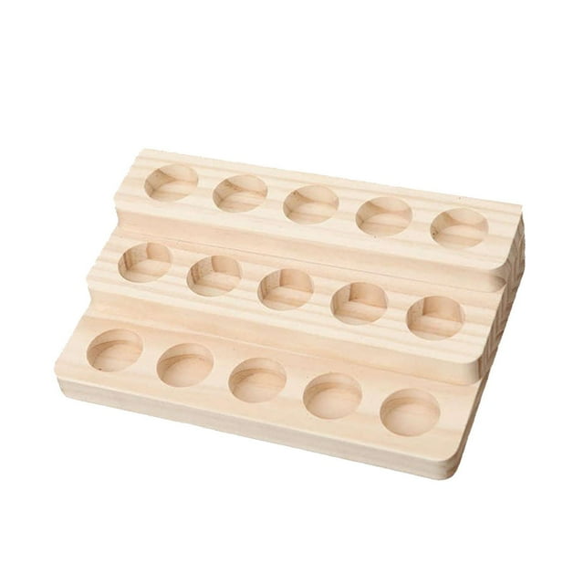 Rack de almacenamiento de aceite esencial de madera Rack de esmalte de uñas Multi tragamonedas Organizador de almacenamiento de botellas para Color de luz de 3 capas