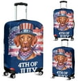thumbnail image 2 of Patriotic Vizsla Celebrates 4th of July Travel Luggage Cover Vizslas Dog Lover Gifts Idea Suitcase Dust Protective Decor - 02009, 2 of 5