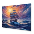thumbnail image 2 of Designart "Ship Sailing The High Seas Boundless Horizons" Boat Metal Art Living Room, 2 of 5