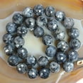 thumbnail image 5 of K-KED Faceted Natural Black Larvikite Round Beads 15" 4mm 6mm 8mm 10mm 12mm Pick Size-10 mm, 5 of 6