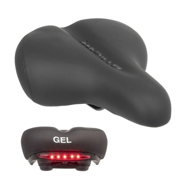 Asiento para bicicleta antiprostatico con base de gel y lampara portatil negro/azul WL-4431 Mariluz