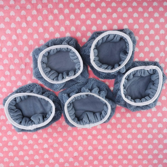 MLINS 5 PCS Car Polishing Waxing Coral Fleece Bonnets Pads - 9-10 inch (Grey)
