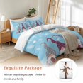thumbnail image 7 of Merry Christmas Bedding Duvet Cover Set Twin Size 4 Pieces Christmas Gnomes Snowflakes Heart Light Blue Bedding Set with Zipper Closure, 1 Comforter Cover 68x86 Inches 1 Flat Sheet & 2 Pillow Cases, 7 of 7