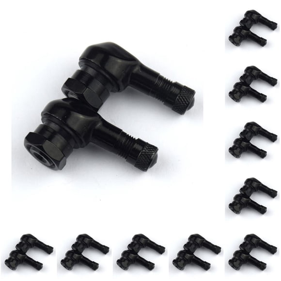 Scienceny Vástago de válvula 2X, accesorios para camiones, vástagos de rueda resistentes al desgaste, tapas de neumáticos Negro 10piezas