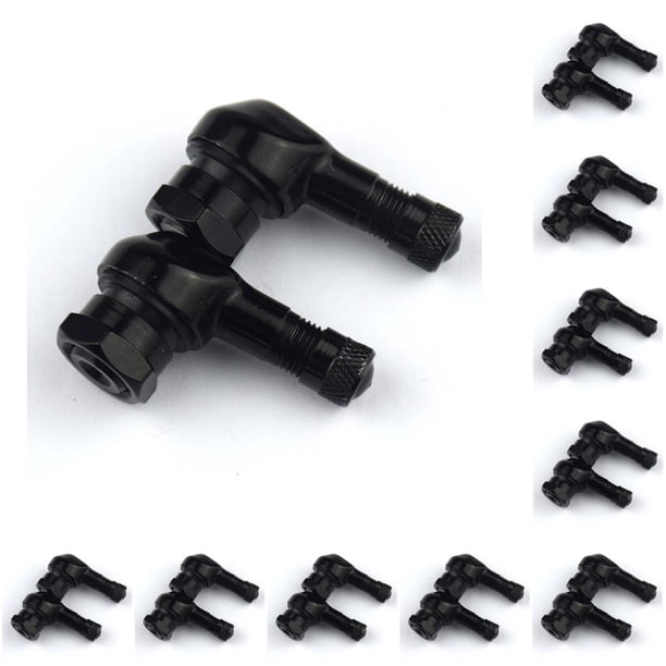 Scienceny Vástago de válvula 2X, accesorios para camiones, vástagos de rueda resistentes al desgaste, tapas de neumáticos Negro 10piezas