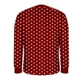 thumbnail image 5 of cocolona Long Sleeve Shirts for Women Dressy Casual Blouses Loose V Neck T-shirts Fashion Polka Print Pullover Tunic Tops, 5 of 6