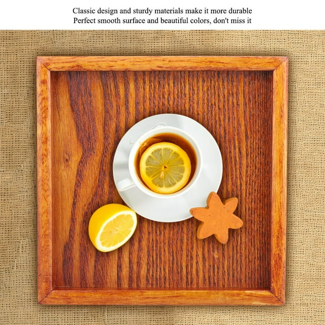Food Serving Tray,Small Portable Square Shape Wood Serving Tray Wood Tea Tray Unbeatable Value