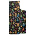 thumbnail image 2 of Robot and Lightning Black Pattern Teens Toddler Nap Mat with Pillow, Sleeping Mat Bag for Preschool Daycare 60"x20", 2 of 6