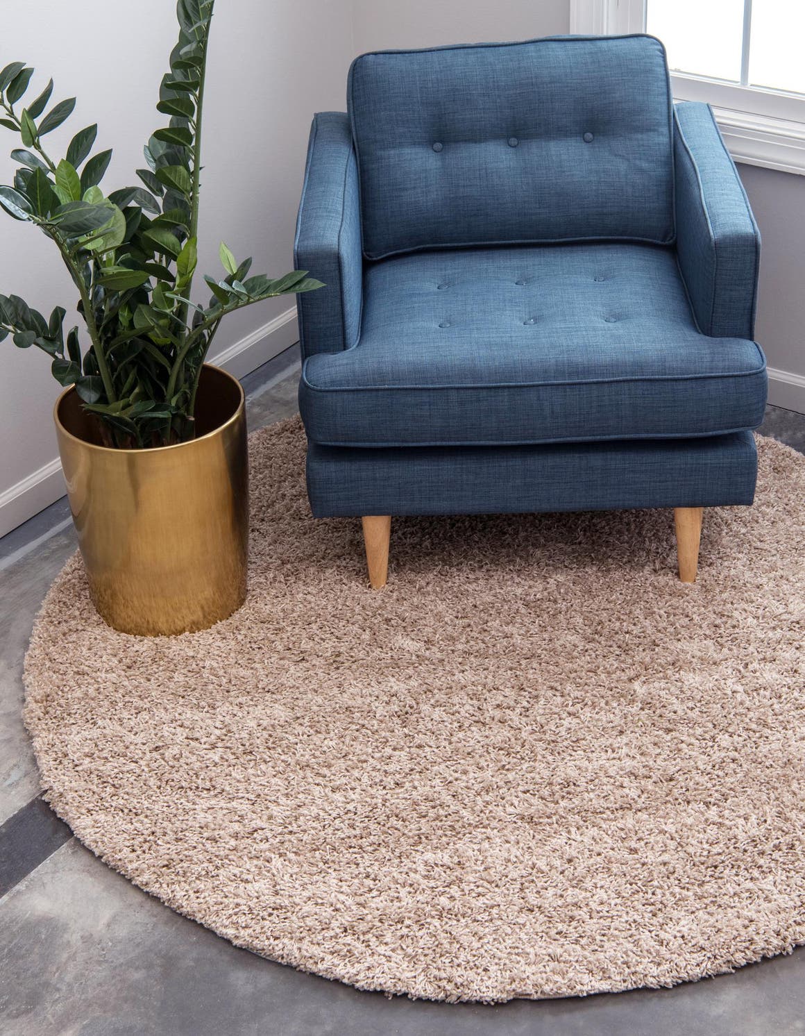 6' x 6' Solid Shag Round Rug 27990 - Walmart.com