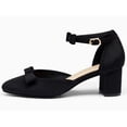thumbnail image 2 of Women  Closed-Toe Ankle-Strap Pumps with Bow Detail — Low Block Heel Dress Shoes, 2 of 4