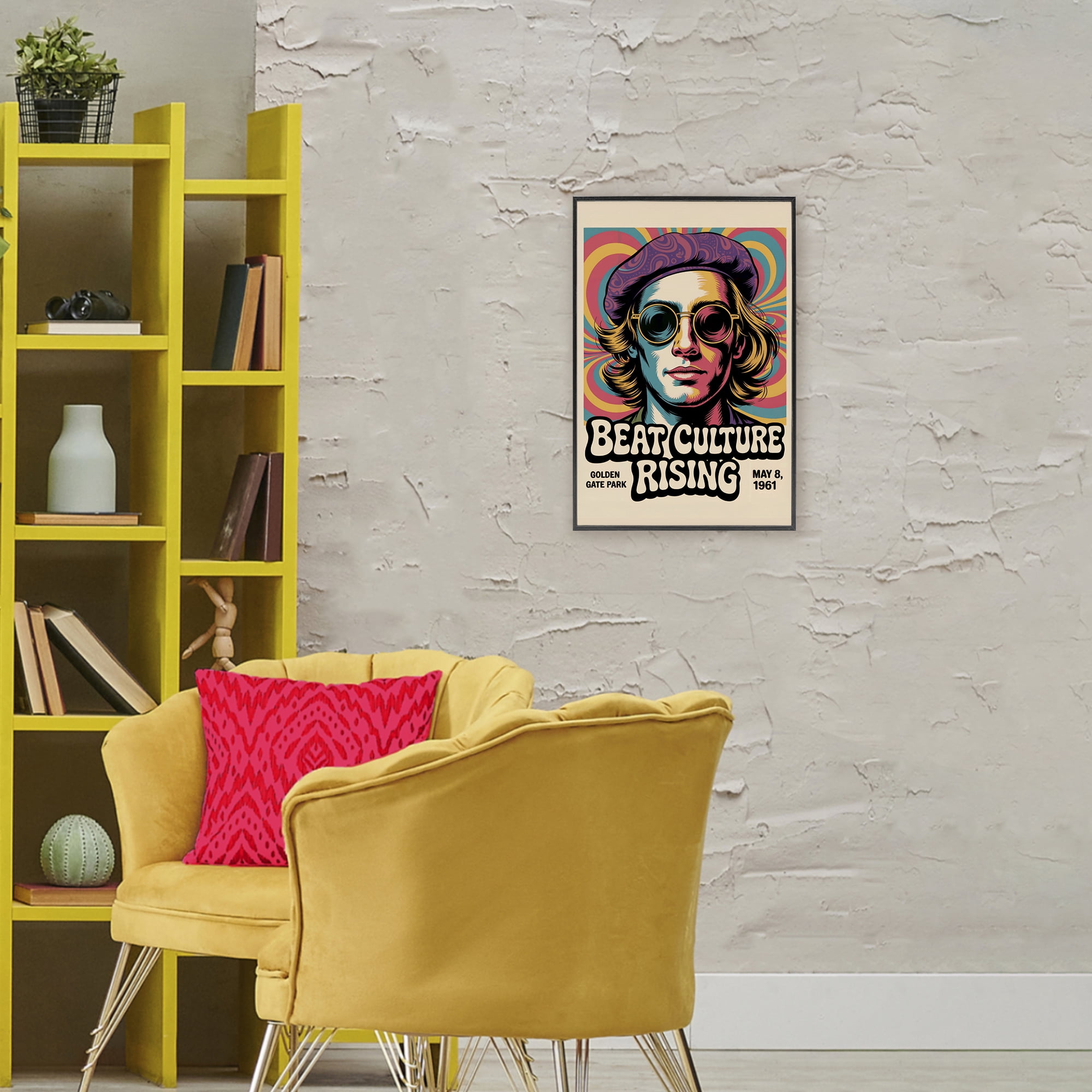 Stupell Industries Beat Culture Rising Poster Black Framed Giclee Art, design by Andreas Magnusson