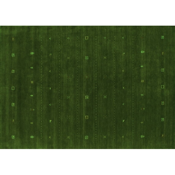 Ahgly Company Indoor Rectangle Abstract Green Contemporary Area Rugs, 6' x 9'