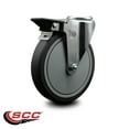 thumbnail image 2 of 6 Inch Thermo Rubber Wheel Swivel Bolt Hole Caster with Posi Lock Brake, 2 of 2