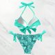 thumbnail image 5 of Traje de Baño de Tres Piezas para las Mujeres de Moda Casual Corbata Sexy Cintura Alta Cristal Beach Bikini Set, Poliéster, 5 of 9