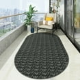 thumbnail image 2 of Garvee 3'x5' Oval Area Rug Modern Braided Print Rug Machine Washable Bedroom Rug Non Slip Non Shedding Accent Rug for Entryway, Black, 2 of 7