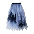 thumbnail image 4 of KHONTS Women's A-Line Tulle Midi Skirt Tiered Petticoat Skirts Tea-Length Elastic Waist Tutu Skirts Light Blue L, 4 of 4