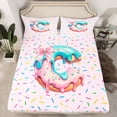 thumbnail image 2 of jejeloiu Personalized Gifts Doughnut Twin Sheet Sets,Letter C Twin Fitted Sheet,Colorful Bowknot Flat Sheet For Child,Lightweight Room Decoration,3pcs, 2 of 7
