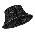 thumbnail image 2 of Kll Spider Web Black Bucket Hat For Women Men Packable Travel Beach Sun Hat Outdoor Rave Accessories Reflective Fisherman Cap, 2 of 9