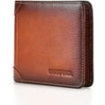 thumbnail image 1 of Cartera de Cuero Trifold para Hombre con Bloqueo RFID y 2 Ventanas para Identificación, 2 Compartimentos para Efectivo, 6-8 Ranuras para Tarjetas, 2-3 Ranuras Interiores, Cartera de Gran Capacidad, 1 of 6