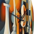 thumbnail image 3 of Designart "Structured Chaos Orange Blue Orange And Blue" Abstract Shapes Oversized Wall Clock, 3 of 5