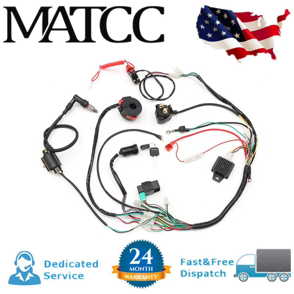 281879812381 Full Electrics wiring harness 50cc 70cc 110cc 125cc ATV