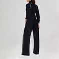 thumbnail image 4 of Wutalume Women's Fashionable Casual 2-Piece Set, Long Sleeve Solid Color Sweatshirt and Wide Leg Pants, Trendy Lounge Outfit,Black L, 4 of 5