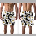 thumbnail image 3 of luoweisi Men's Beach Shorts Quick Dry Swim Trunks with Mesh Lining Daisy L, 3 of 5