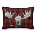 thumbnail image 2 of Creative Products Plaid Christmas Moose 14x20 Spun Poly Pillow, 2 of 3