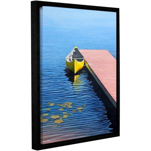 ArtWall Ken Kirsh "Yellow Canoe" Gallery-Wrapped Floater-Framed Canvas