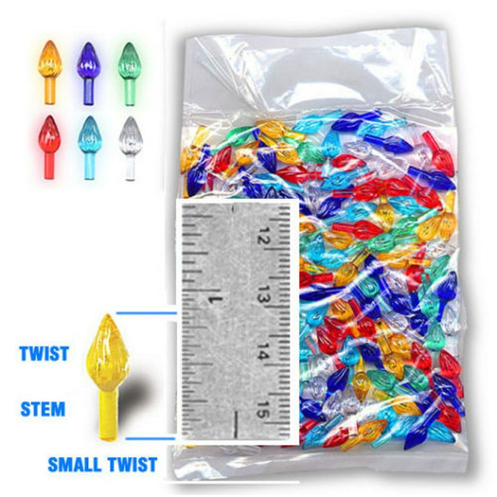 Ceramic Christmas Tree Bulbs Lights Small 144 ct. assorted colors