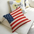 thumbnail image 5 of American Flag Linen Throw Pillow Covers Decorative Pillow Cases Cushion Case Couch Pillows Cover for Sofa Bedroom Living Room Car 18x18 inch Set of 2, 5 of 8