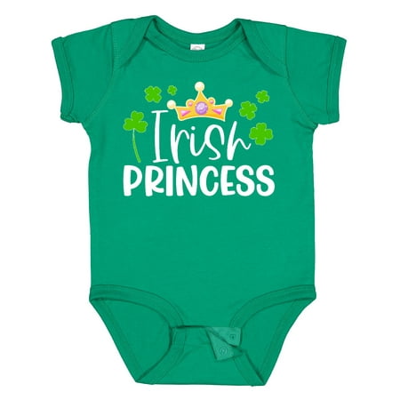 

Inktastic Irish Princess with Crown and Green Clovers Gift Baby Girl Bodysuit