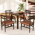 thumbnail image 4 of Gymax 35''  Kitchen Table Round Dining Table w/ Marble-textured Veneer Tabletop Brown, 4 of 10