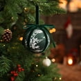 thumbnail image 4 of ARVELLIA Patterned Christmas Ball Ornament, Bow Topped Hanging Bauble Decoration, Lightweight Cloth Xmas Tree Decor for Holiday Party Tabletop Display, 4 of 6